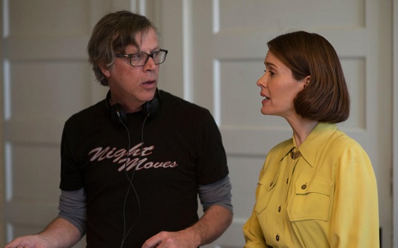 Todd Haynes and Sarah Paulson on the set Of Carol