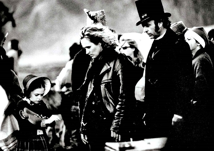 Jane Campion with Anna Paquin and Sam Neill on the set of The Piano