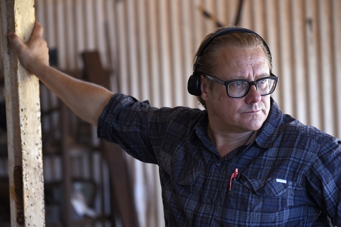 Kriv Stenders on the set of Red Dog: True Blue