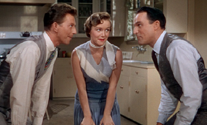 Debbie Reynolds with Donald O'Connor and Gene Kelly in Singin' In The Rain