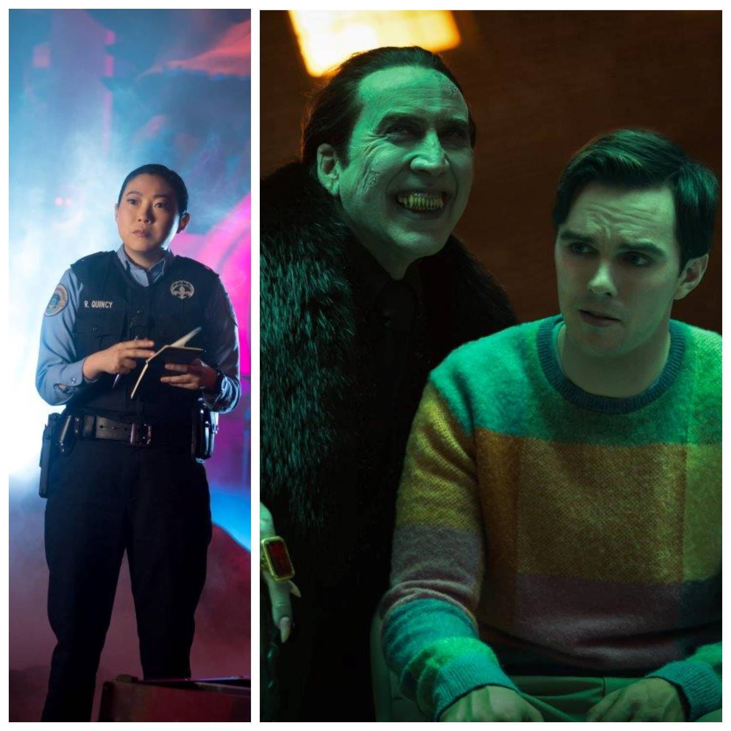 Nics Cage and Hoult, Awkwafina: what they do in the shadows