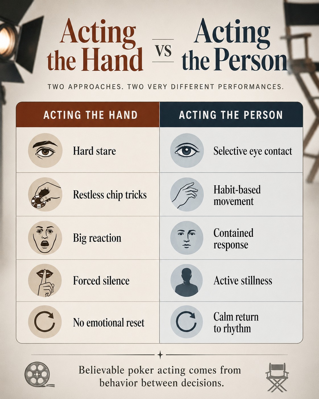 Poker acting behaviour comparison